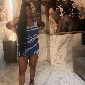 Fashion Nova Blue Vacation Dress- XL